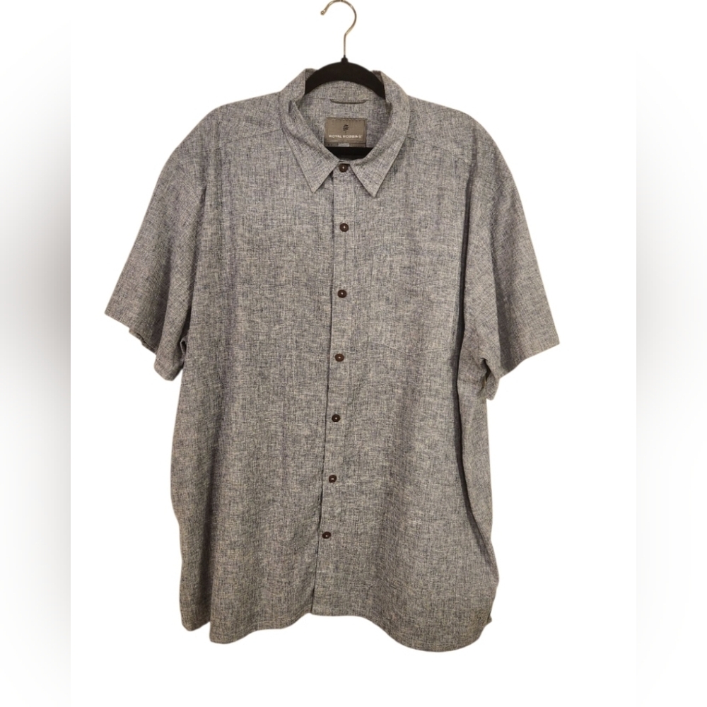 Royal Robbin Men's Hempline Short Sleeve Button-up XXL StoneBlue